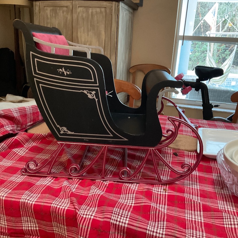 American Girl Doll HOLIDAY BLACK VICTORIAN SLEIGH RETIRED